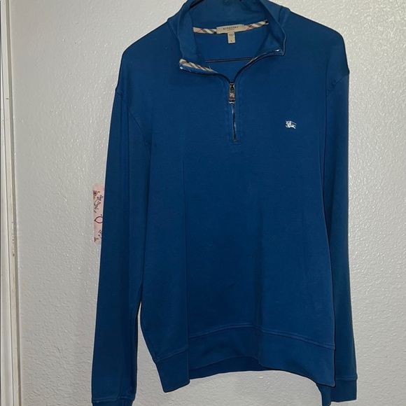 Burberry Men's Blue Half-Zip Sweater Large - Picture 1 of 6